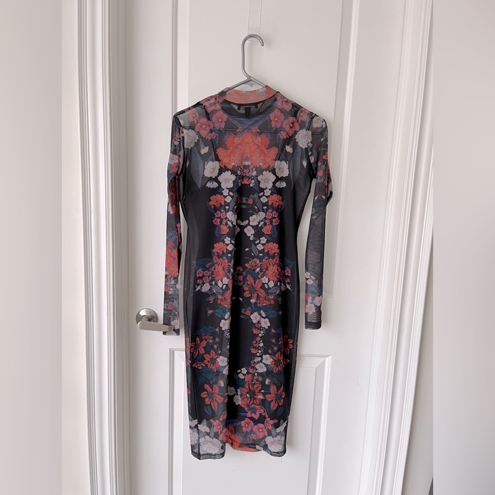Atmosphere sheer fitted midi dress. Size US 4. Fully lined from Primark UK. - Picture 2 of 4